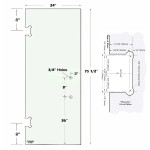 Doorlite, 75-1/2" Height, with Vienna Cutout & 8" handle Hole,  3/8" Clear Temper Glass